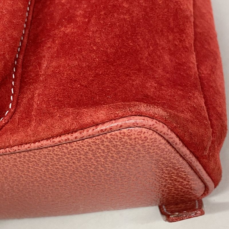 Gucci Backpack Bamboo 003 Suede Red Gold
