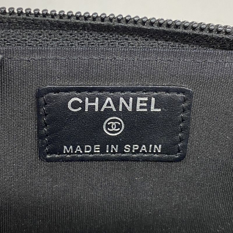 Chanel Coin Case Caviar Leather Black Silver
