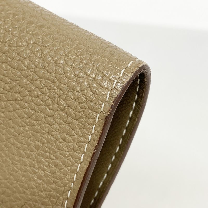 Hermes Wallet Dogon GM Togo Etoupe Silver T-engraved