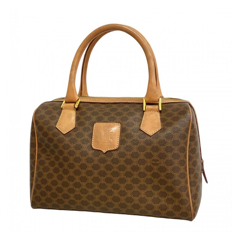 Celine Handbag Macadam Brown Gold