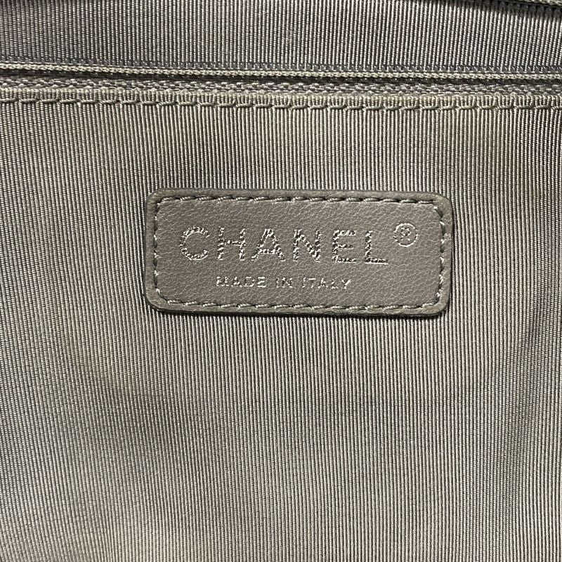Chanel Shoulder Bag Paris Visance Nylon Black Silver