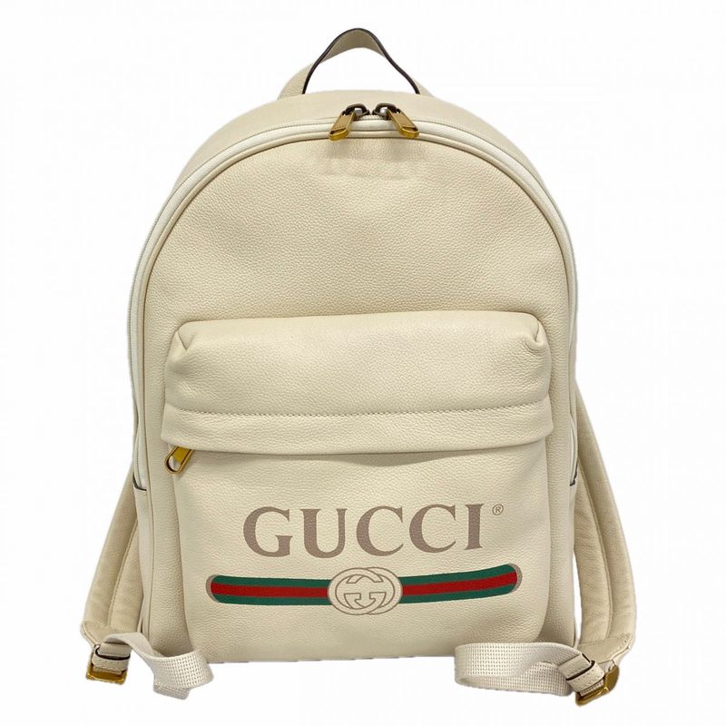 Gucci Backpack Leather Ivory Gold