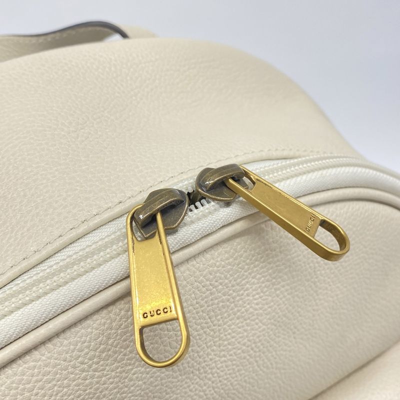 Gucci Backpack Leather Ivory Gold