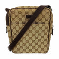 Gucci Shoulder Bag GG Canvas Brown Silver