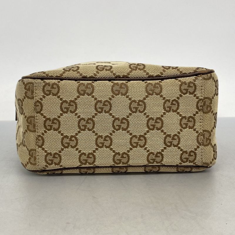 Gucci Shoulder Bag GG Canvas Brown Silver