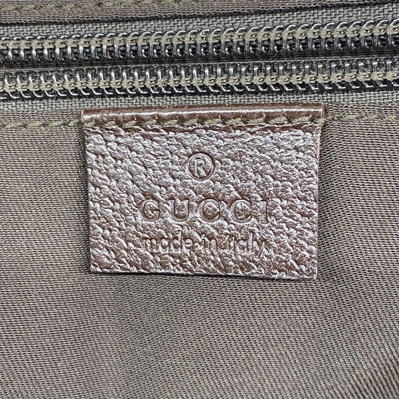 Gucci Shoulder Bag GG Canvas Brown Silver