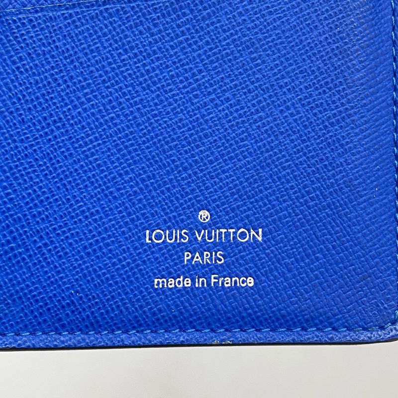 Louis Vuitton Wallet Taiga Portefeuille Brother Black Blue