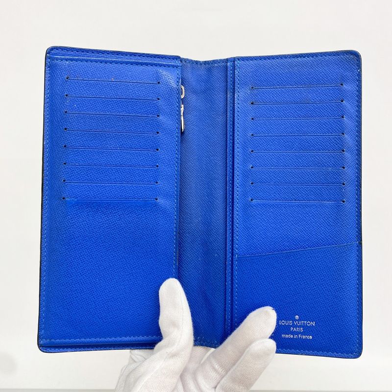 Louis Vuitton Wallet Taiga Portefeuille Brother Black Blue
