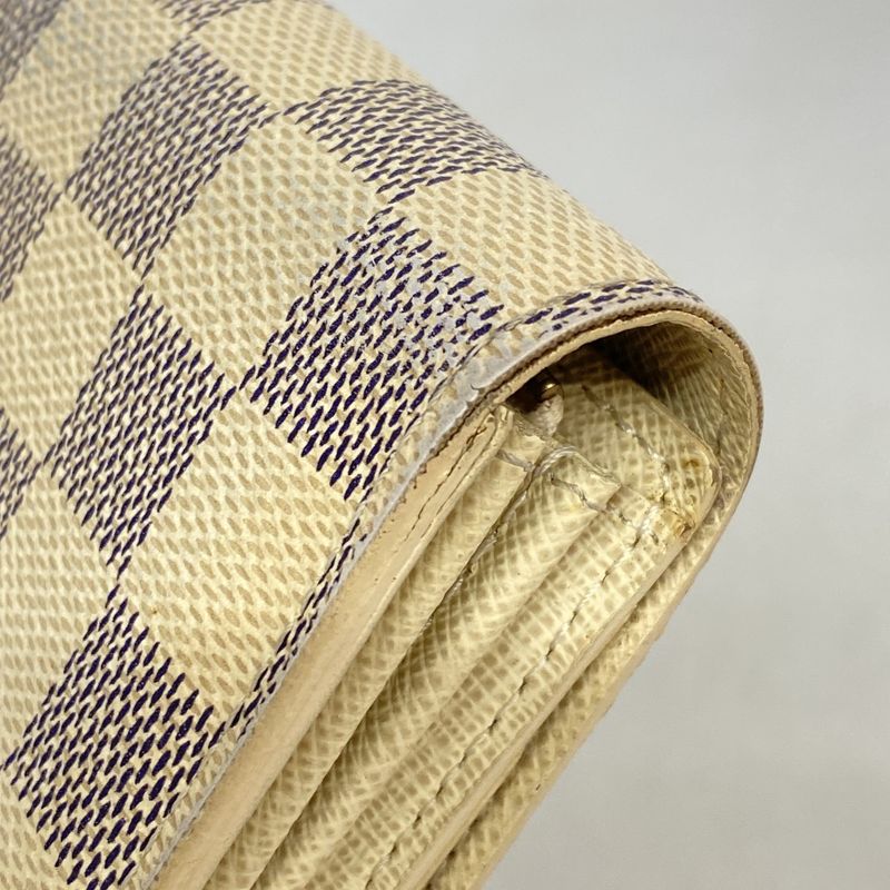 Louis Vuitton Wallet Damier Azur Portefeuille Sarah White