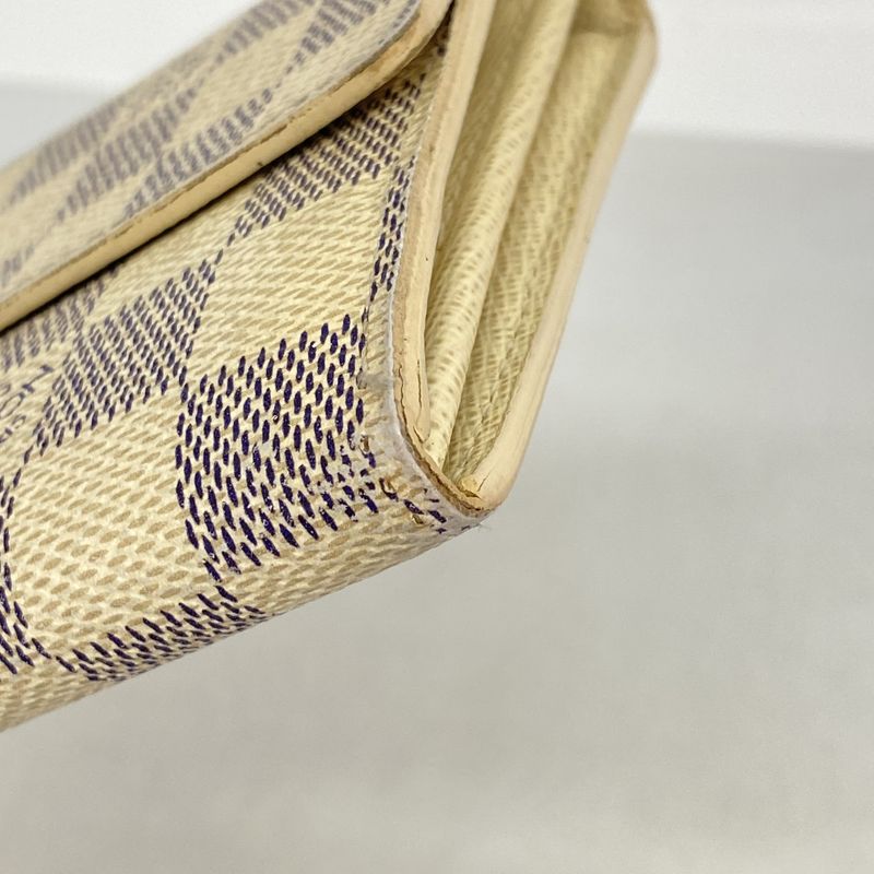 Louis Vuitton Wallet Damier Azur Portefeuille Sarah White