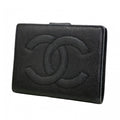 Chanel Wallet Caviar Leather Black Gold