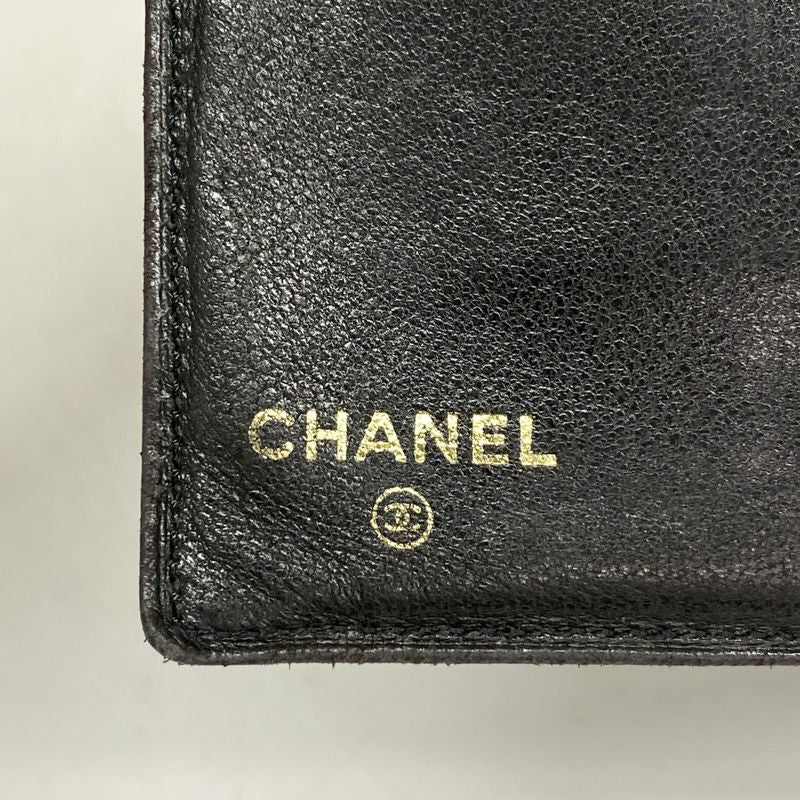 Chanel Wallet Caviar Leather Black Gold