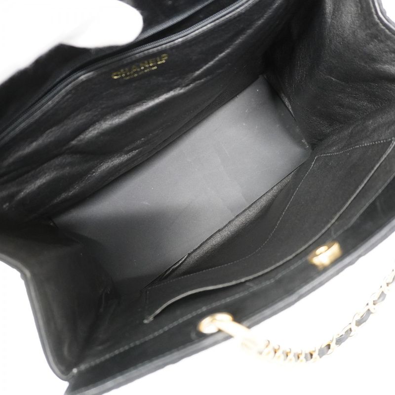 Chanel Chain Chocobar Cotton Black Gold Tote