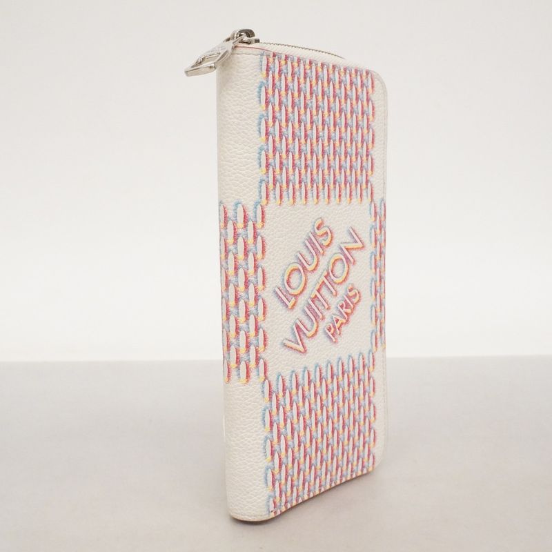 Louis Vuitton Wallet Damier Spray Zippy Vertical White Men's