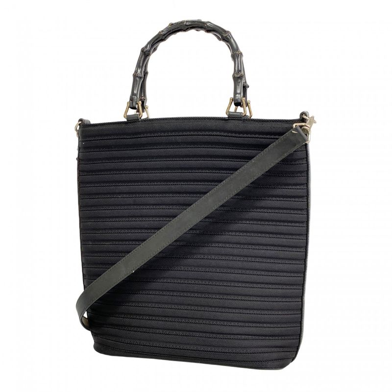 Gucci Handbag Nylon Black Silver 2-Way Bag