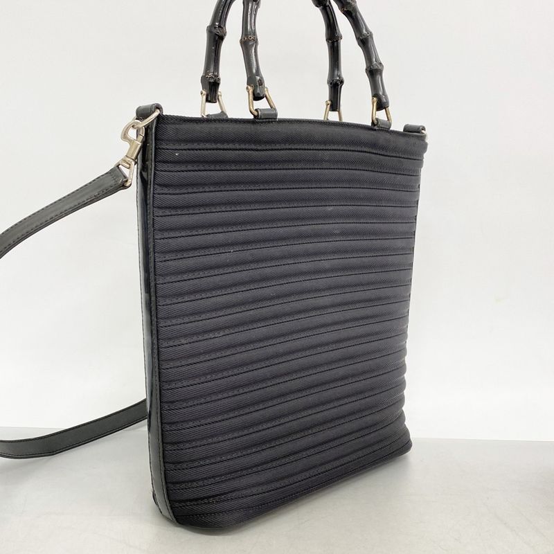 Gucci Handbag Nylon Black Silver 2-Way Bag