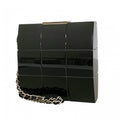 Chanel Clutch Choco Bar Plastic Black Silver