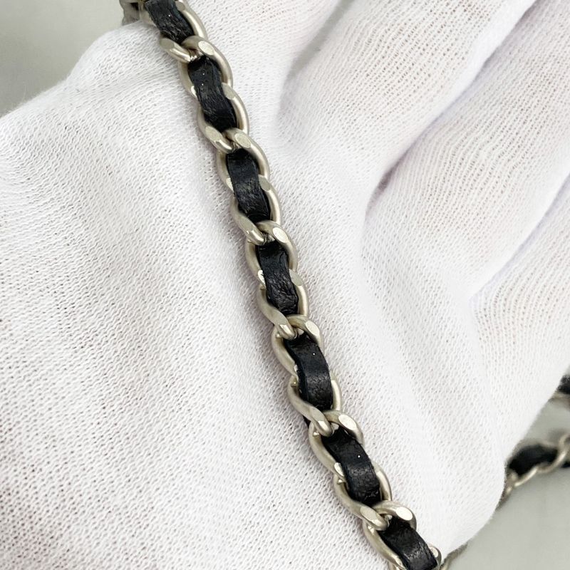 Chanel Clutch Choco Bar Plastic Black Silver