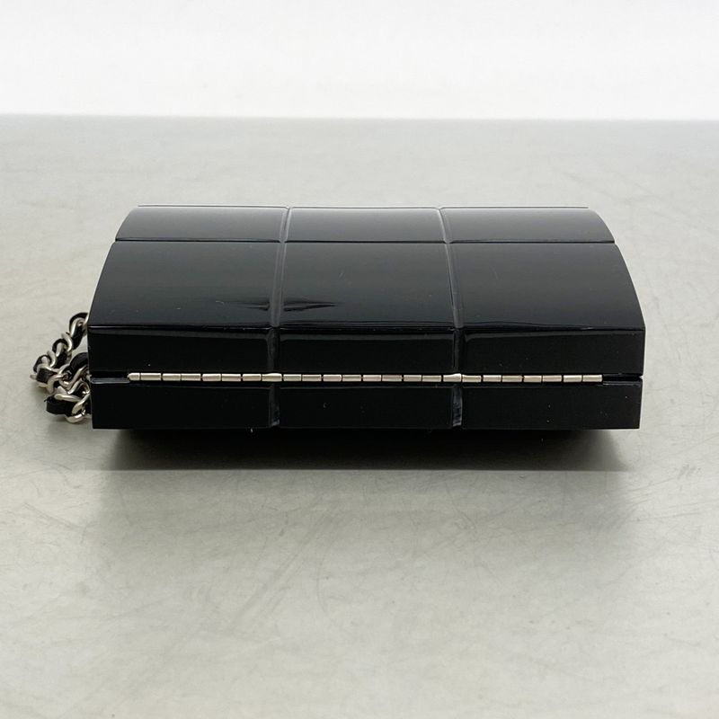 Chanel Clutch Choco Bar Plastic Black Silver