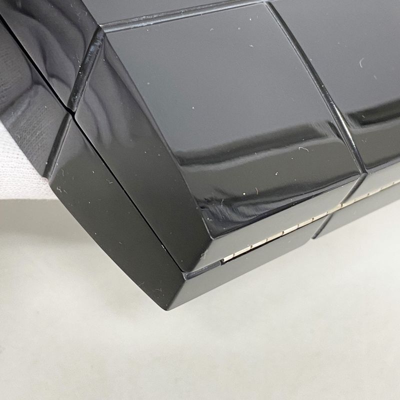 Chanel Clutch Choco Bar Plastic Black Silver