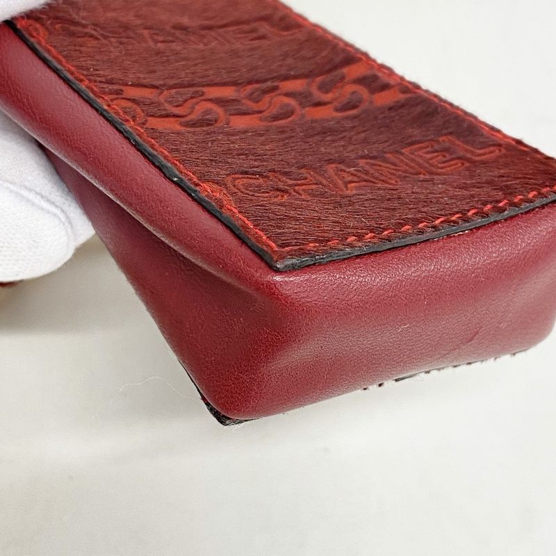 Chanel Cigarette Case Calf Hair Red Champagne Gold Shoulder Bag