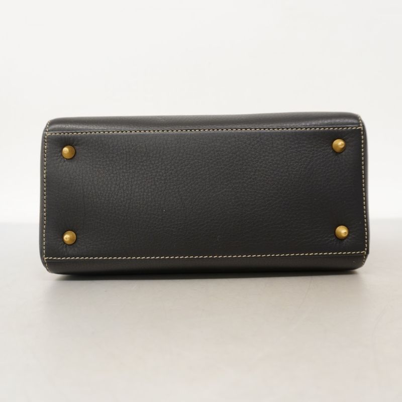 Dior Handbag Leather Black Gold 2-Way Bag