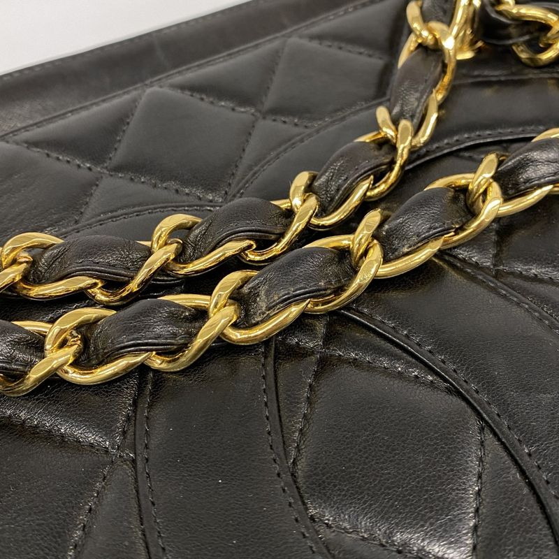 Chanel Chain Quilted Lambskin Black Gold Tote