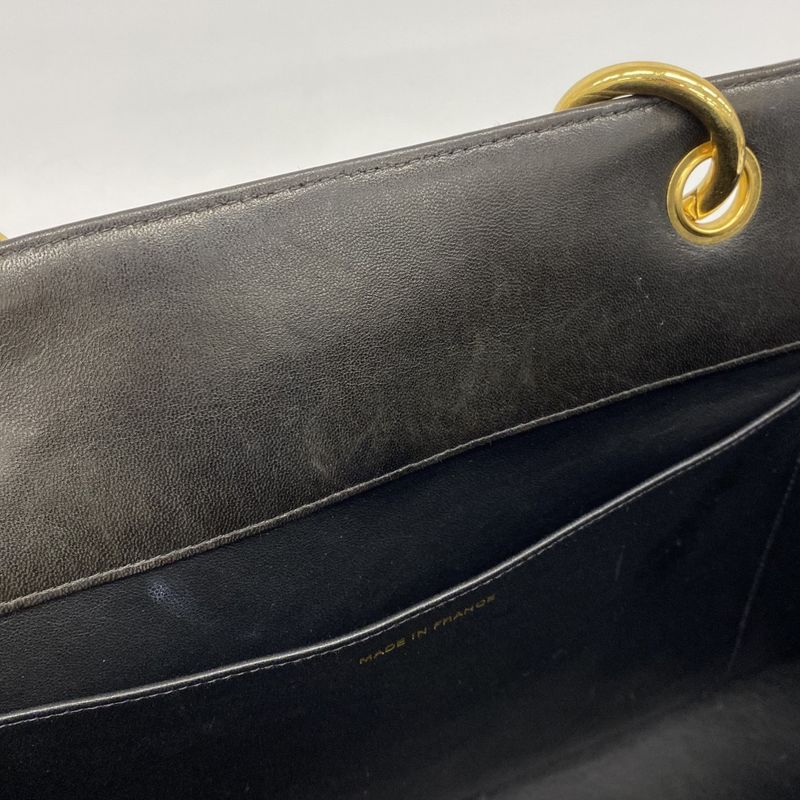 Chanel Chain Quilted Lambskin Black Gold Tote