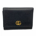 Gucci Trifold Wallet GG Marmont Leather Black Gold