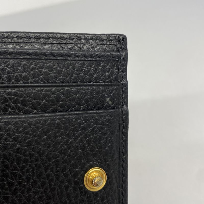 Gucci Trifold Wallet GG Marmont Leather Black Gold