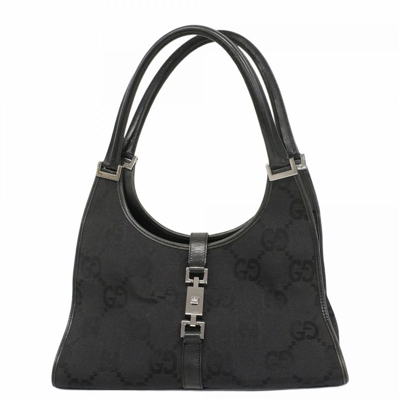 Gucci Handbag Jumbo GG 002 Canvas Black Silver