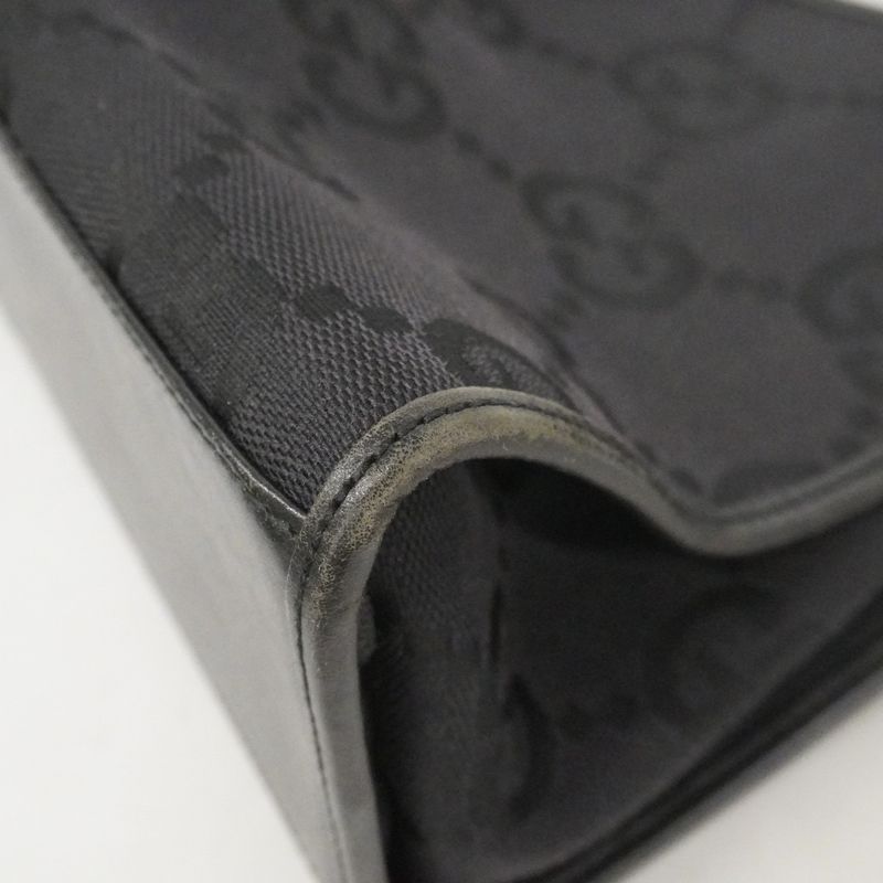 Gucci Handbag Jumbo GG 002 Canvas Black Silver