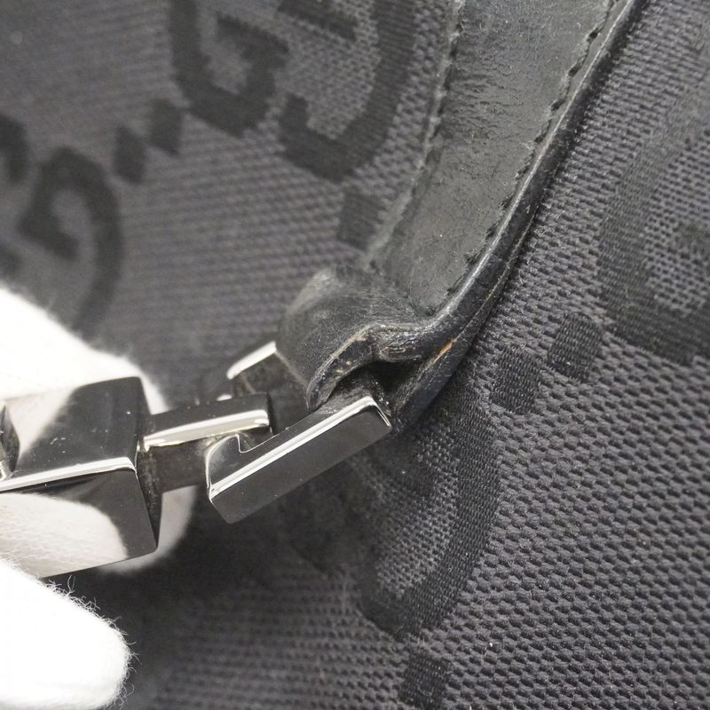 Gucci Handbag Jumbo GG 002 Canvas Black Silver