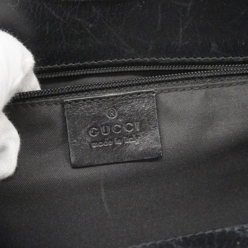 Gucci Handbag Jumbo GG 002 Canvas Black Silver