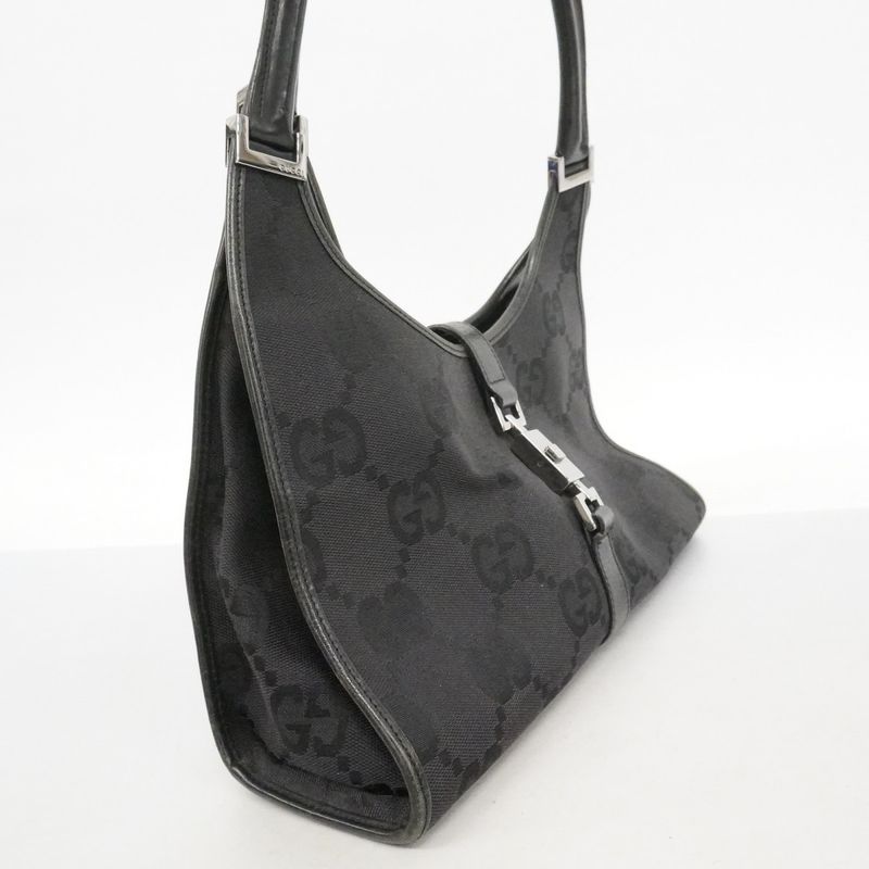 Gucci Handbag Jumbo GG 002 Canvas Black Silver