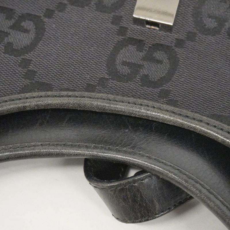 Gucci Handbag Jumbo GG 002 Canvas Black Silver