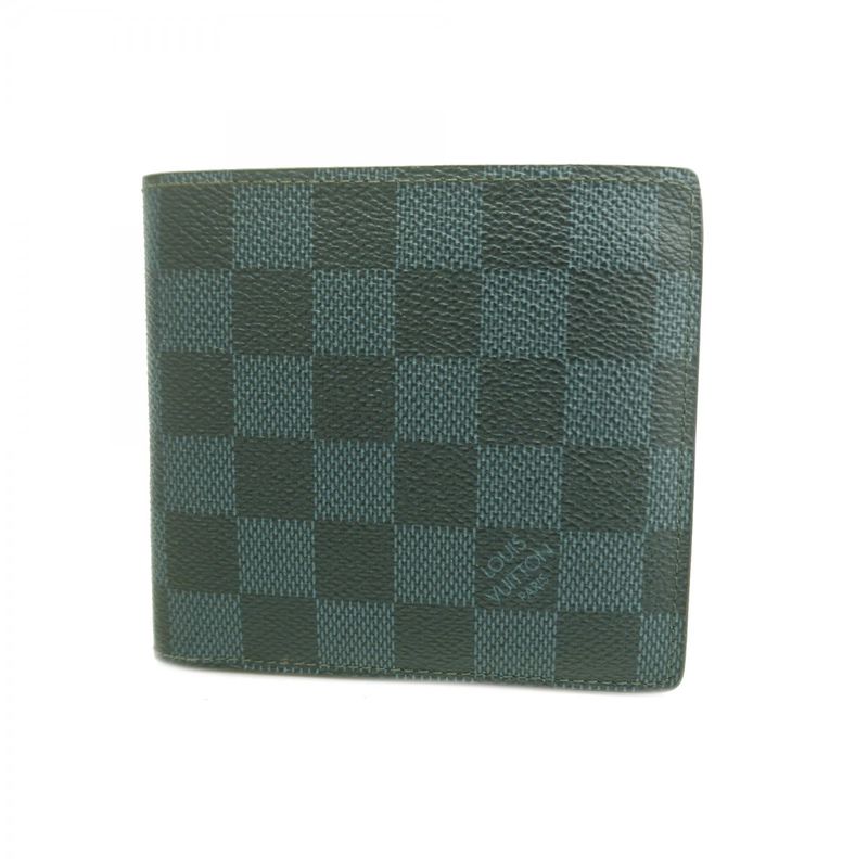 Louis Vuitton Wallet Damier Cobalt Portefeuille Marco Navy Black Navy