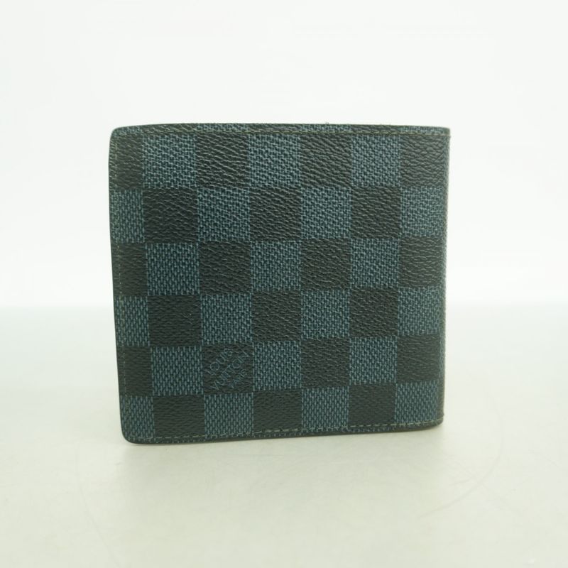 Louis Vuitton Wallet Damier Cobalt Portefeuille Marco Navy Black Navy