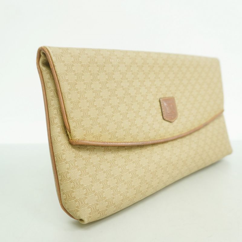 Celine Clutch Macadam Beige Gold