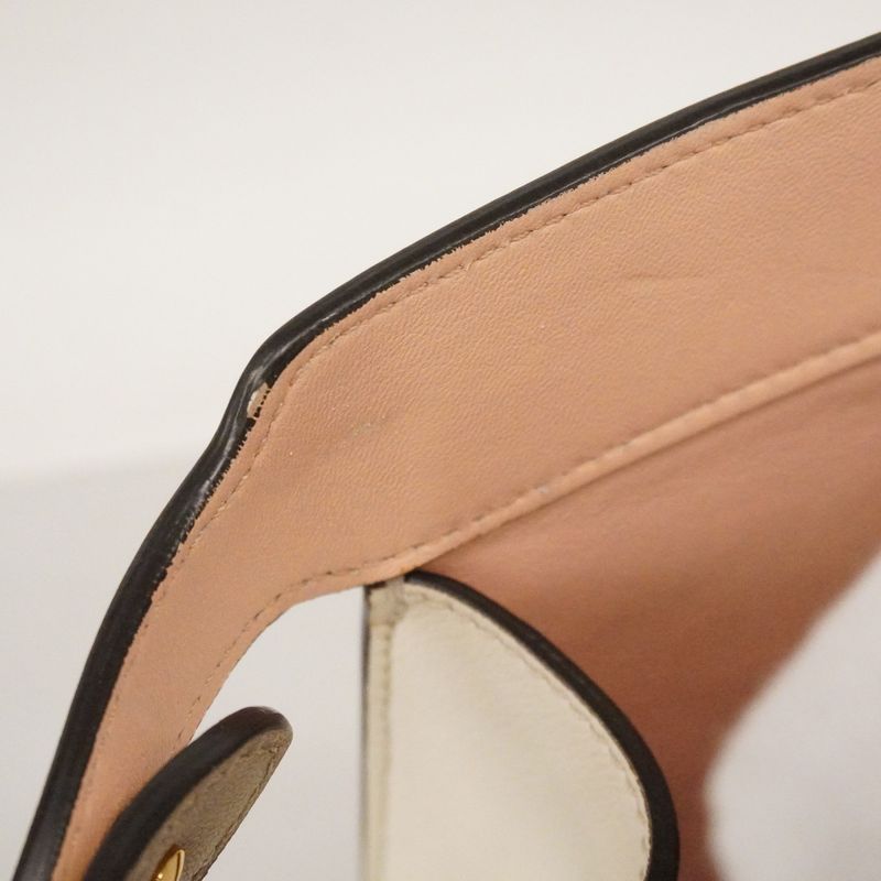 Fendi Handbag Peekaboo Eyelash Leather White Gold 2-Way Bag