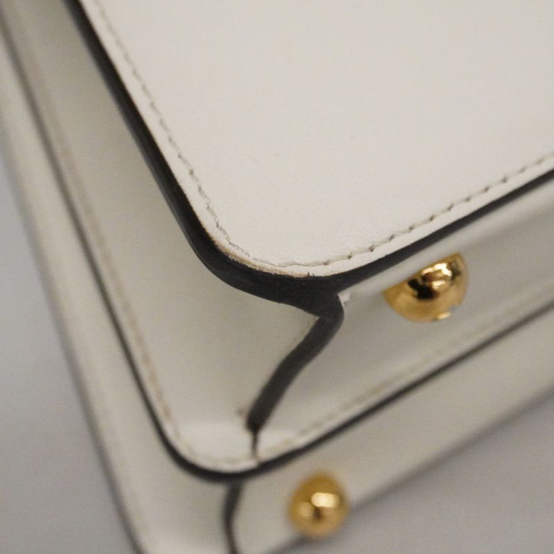 Fendi Handbag Peekaboo Eyelash Leather White Gold 2-Way Bag