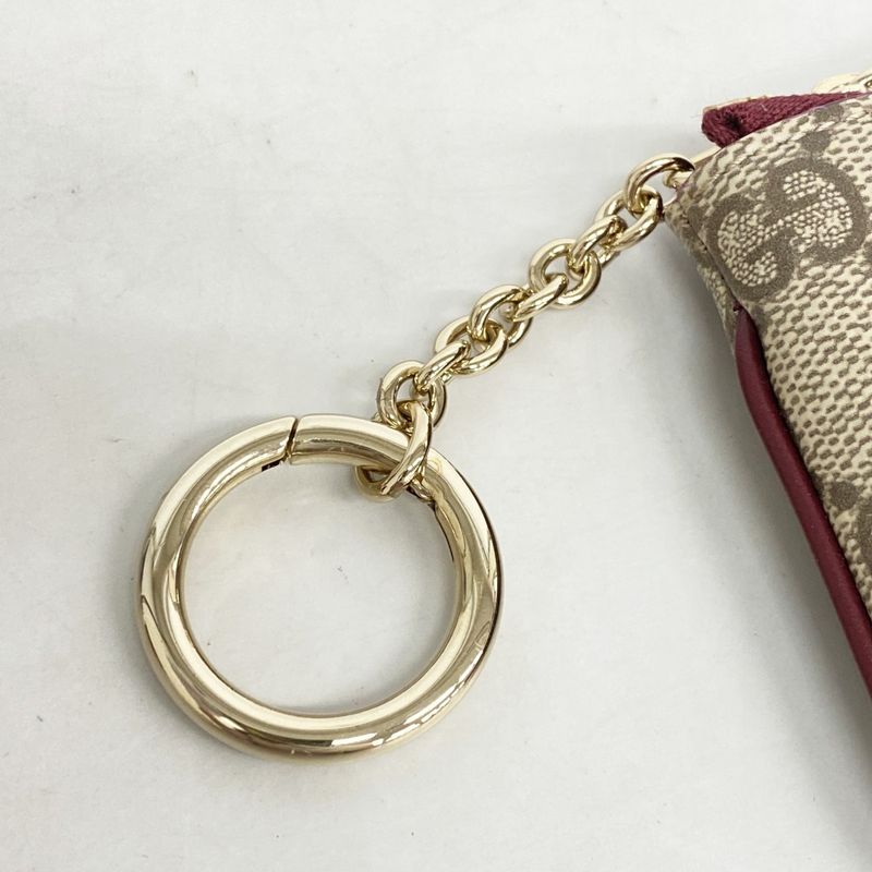 Gucci Coin Case GG Supreme Cat Gold Beige Bold