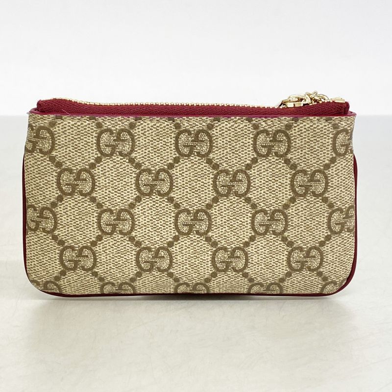 Gucci Coin Case GG Supreme Cat Gold Beige Bold