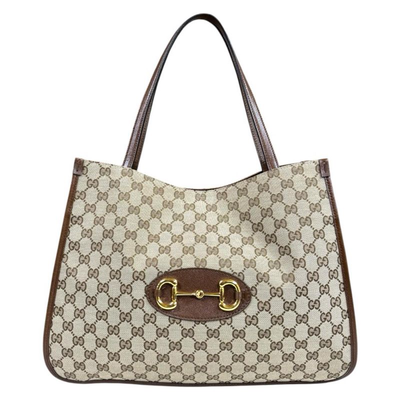 Gucci Horsebit Tote GG Canvas Brown