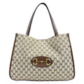 Gucci Horsebit Tote GG Canvas Brown