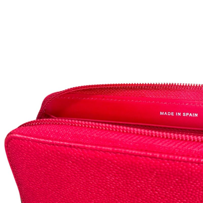 Chanel CC Logo Wallet Caviar Leather Red Logo