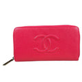 Chanel CC Logo Wallet Caviar Leather Red Logo