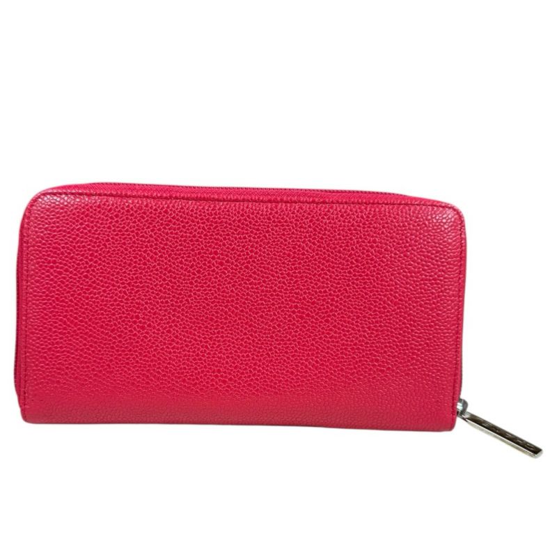 Chanel CC Logo Wallet Caviar Leather Red Logo