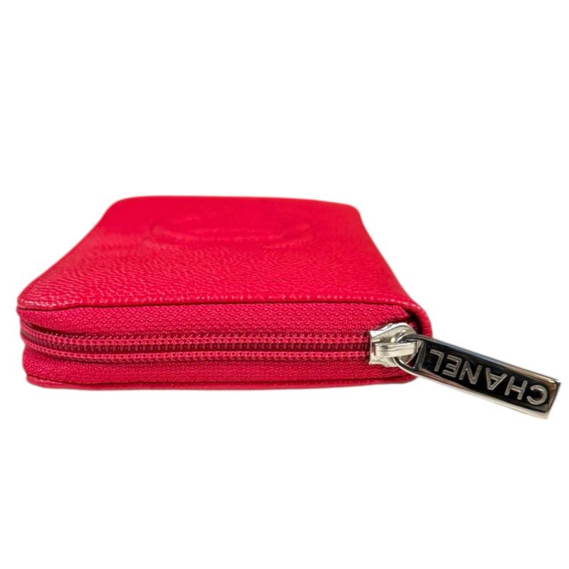 Chanel CC Logo Wallet Caviar Leather Red Logo