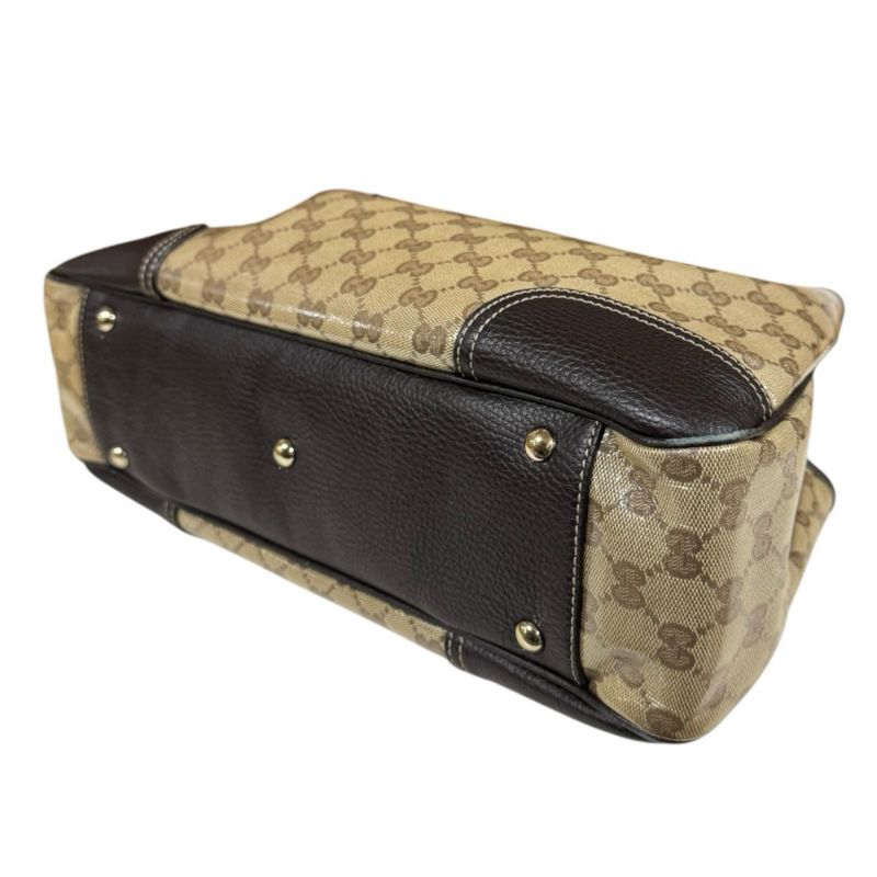 Gucci GG Crystal Tote Leather Beige Crystal